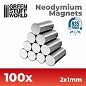 Imanes Neodimio 2x1mm - 100 unidades (N35) | - GSW