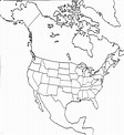 Blank Printable Map Of North America