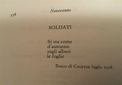 La poesia del giorno: “Soldati” – Giuseppe Ungaretti – Carteggi ...
