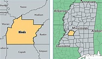 Hinds County, Mississippi / Map of Hinds County, MS / Where is Hinds ...