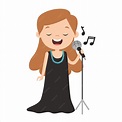 Dibujo de dibujos animados de un cantante | Vector Premium