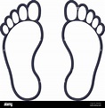 Human foot barefoot footprint symbol outline icon vector illustration ...