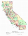 Large detailed administrative map of California state with roads ...