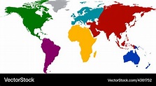 World Map Colored Continents – Get Map Update