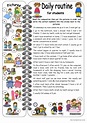 Daily routines for students * elemen…: English ESL worksheets pdf & doc