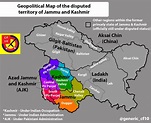 Geopolitical Map of the disputed territory of Jammu and Kashmir : r/MapPorn
