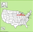 Green Bay location on the U.S. Map