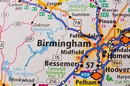 Birmingham on Usa Travel Map. Stock Image - Image of guide, atlas ...