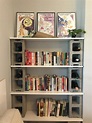 All of the cinderblock bookshelves inspired me, so I put one together ...