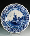 -Delft Blue Plate with Crown and Cross Mark--Hand Painted--Made in ...
