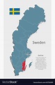 Map country sweden and region kalmar Royalty Free Vector