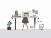Home office workspace illustration - Download Free Vectors, Clipart ...
