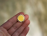 Sun Pin Badge Yellow Ray of Sunshine Enamel Pin Wellness - Etsy UK