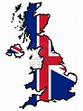 Ilustración de la bandera en el mapa del Reino Unido | Mapa del reino ...