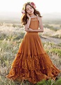 *NEW* Catrin Dress in Marigold | Bohemian flower girl dress, Flower ...