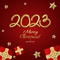 Happy new year 2023 greeting vector templates. Merry Christmas design ...