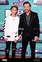 David Guetta and his son Tim Elvis Eric arriving at the MTV Europe ...