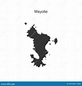 Outline Map of the French Island of Mayotte. Vector Illustration Stock ...