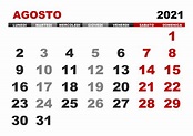 Calendario agosto 2021 – calendario.su