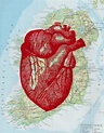 Vintage Human Heart Map Print Heart Map, Medical Art, Anatomical Heart ...