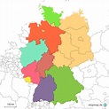 StepMap - Bundesländer - Westdeutschland - Landkarte für Deutschland
