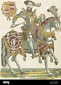 Porträt von Maximilian von Buren zu Pferd, Cornelis Anthonisz. (Manier ...