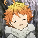 an anime character with orange hair wearing a white sweater and smiling ...