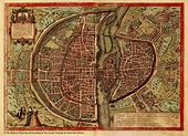 Vintage Map of Paris - 1572 Drawing by CartographyAssociates | Fine Art ...