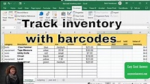 Track inventory with barcodes in Excel - YouTube
