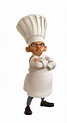 a cartoon character wearing a chef's hat and holding his hands on his hips