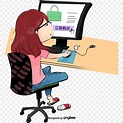 Online Shop Clipart Transparent PNG Hd, Cartoon Girls Shopping Online ...
