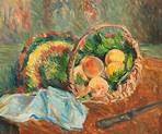 Lot - Borislav Bogdanovich (1899-1970), Peaches and basket, gouache on ...