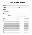 FREE 7+ Sample Sports Roster Templates in PDF | MS Word