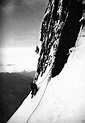 The hanging body of Toni Kurz on the north face of the Eiger being ...