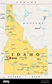 Idaho, ID, mapa político con la capital Boise, fronteras, ciudades ...