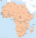 Free Labeled Map of Africa Continent with Countries & Capital - Blank ...