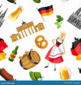 German Seamless Pattern. Germany National Traditional Symbols. Stock ...