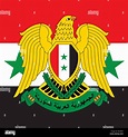 Siria escudo y bandera, símbolos oficiales de la nación Imagen Vector ...