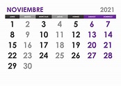 Calendario noviembre 2021 – calendarios.su