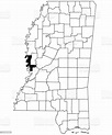 Vetores de Mapa Do Condado De Issaquena No Estado De Mississippi No ...