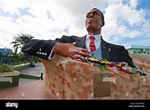 A statue of Sir Vere Cornwall Bird, first Prime Minister of Antigua ...