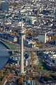 Luftbild Düsseldorf - Spitze des Fernsehturm Rheinturm in Düsseldorf im ...