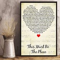 This Must Be The Place Lyrics Song Poster Heart Shape Posters | Etsy