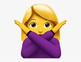 No Emoji Iphone Gesture Emoticon - Woman Saying No Emoji, HD Png ...