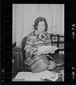 US Representative Louise Day Hicks reading through papers during her ...