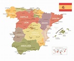 Political Map of Spain, Cities, States, Country Data