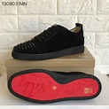 Christian louboutin man shoes suede leather black sneakers with spikes ...
