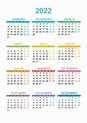 Calendario Anual 2022 Para Imprimir Pdf - IMAGESEE