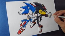 Cómo dibujar a Sonic vs Shadow | How to draw Sonic vs Shadow - YouTube