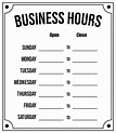 10 Best Free Printable Business Hours Sign Template PDF for Free at ...